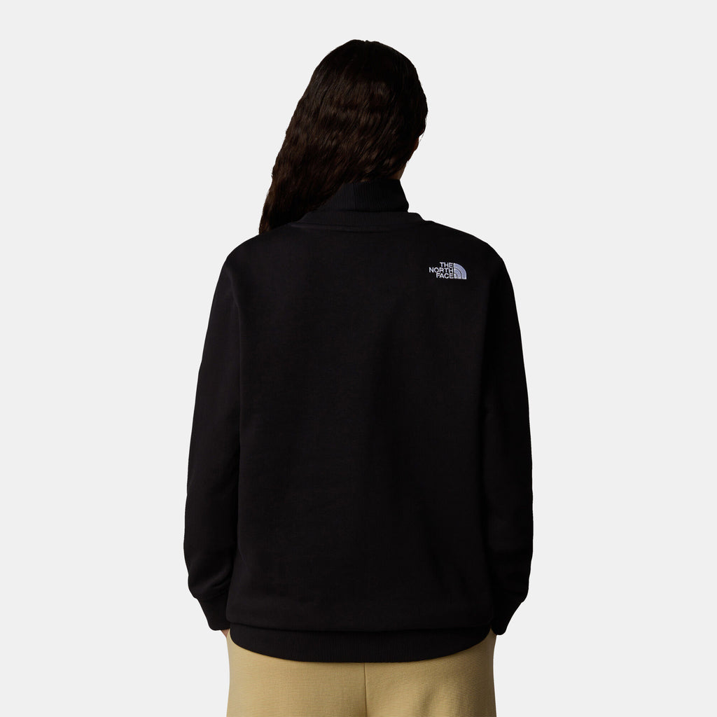 The North Face women's Drew Peak sweatshirt in black, side view