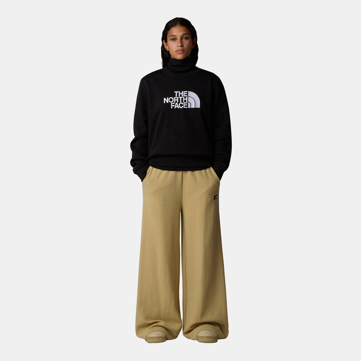 The North Face women's Drew Peak sweatshirt in black, back view